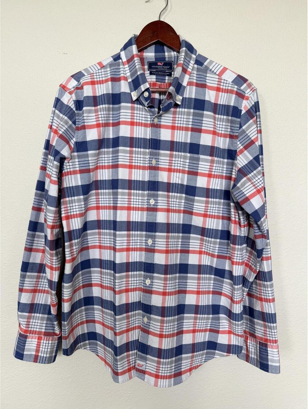 Vineyard Vines Slim Fit Murray Plaid Shirt - Men's Medium